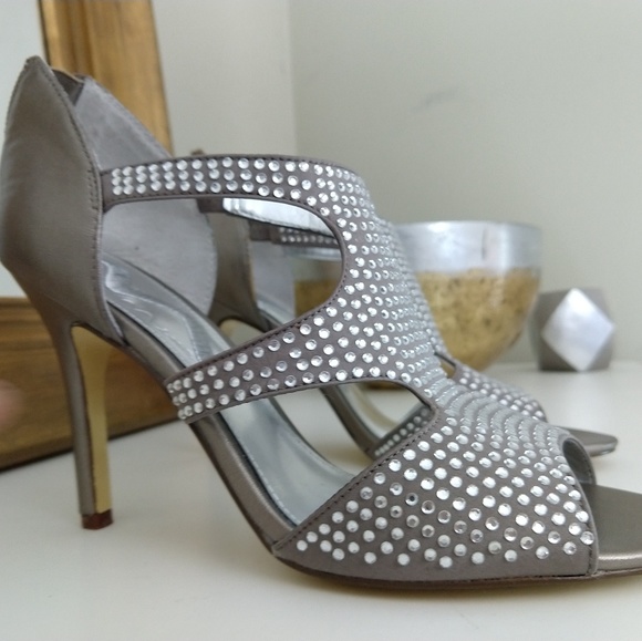 Nina  rhinestones on soft matte gold sandals - Picture 5 of 7